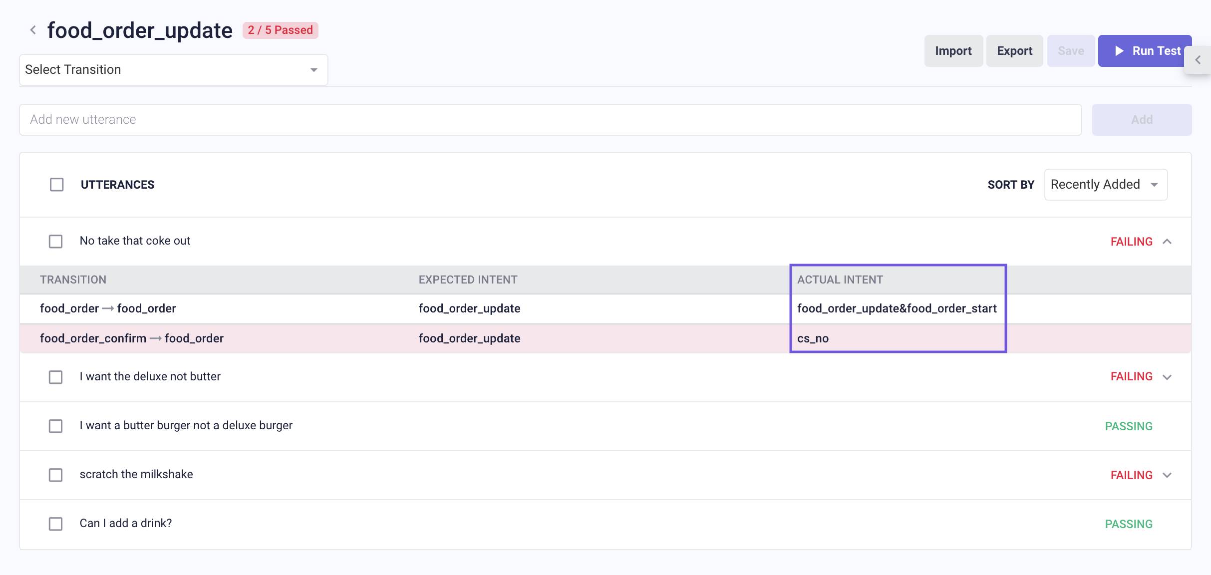 clf unit test result