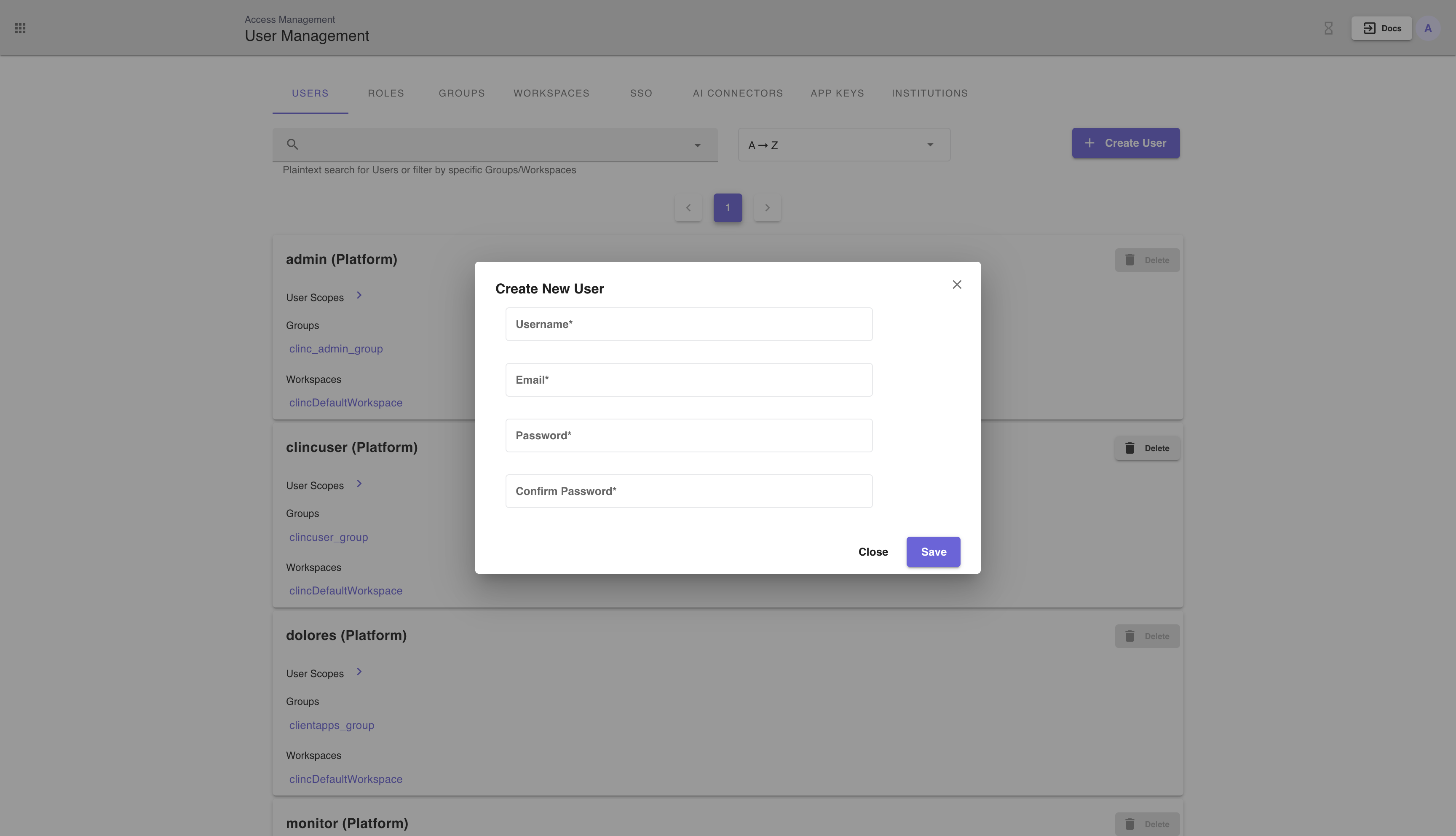 create new user