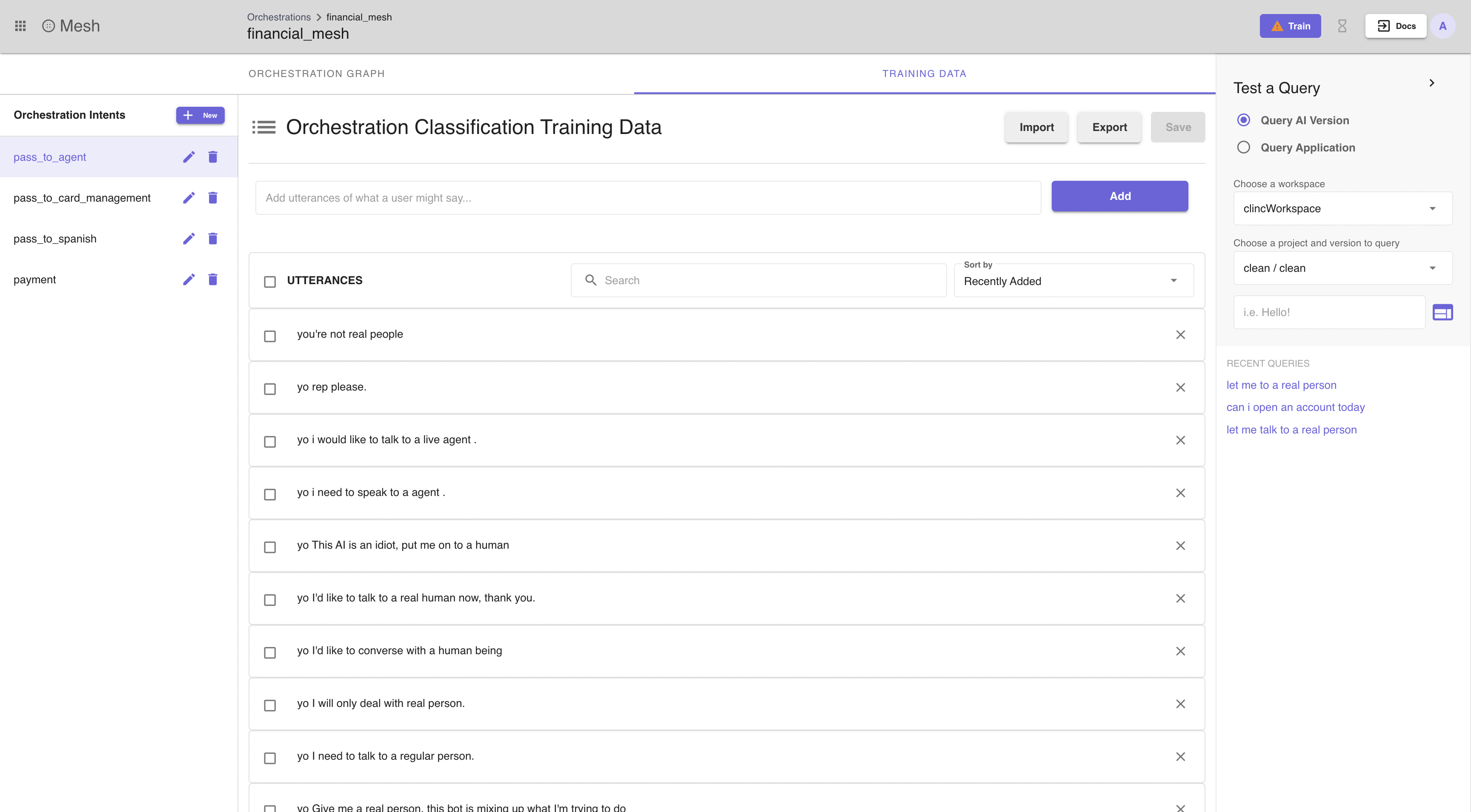 orchestration training data